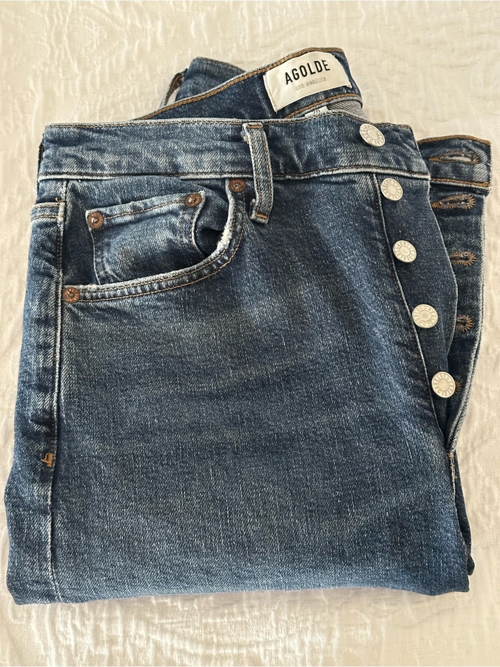 AGOLDE High-Rise Button-Fly Women's Riley Long size 26